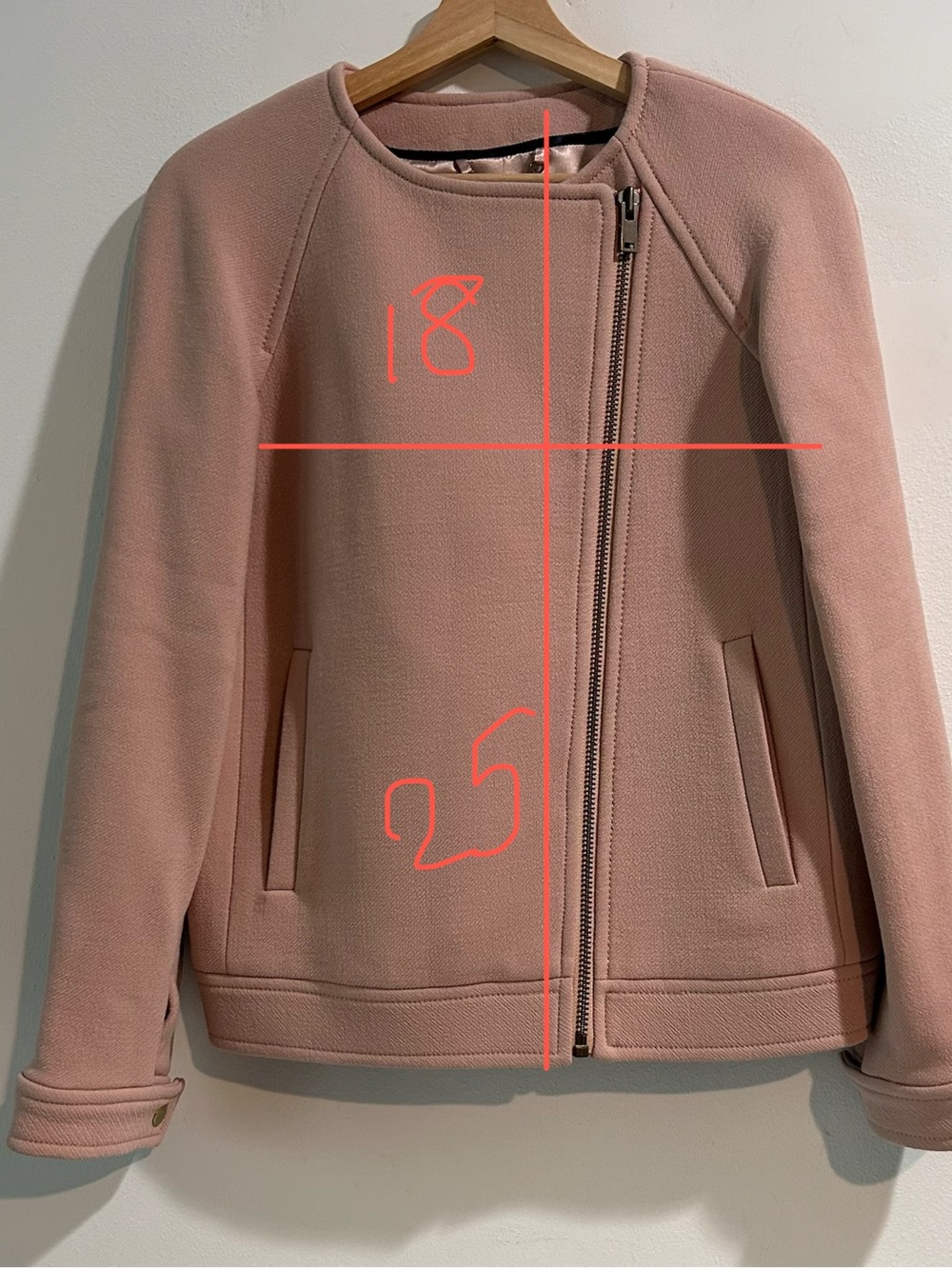 298$J.Crew Double Cloth Moto Jacket Beige Stone Blush Pink Wool Size 6 NWOT - Picture 10 of 13